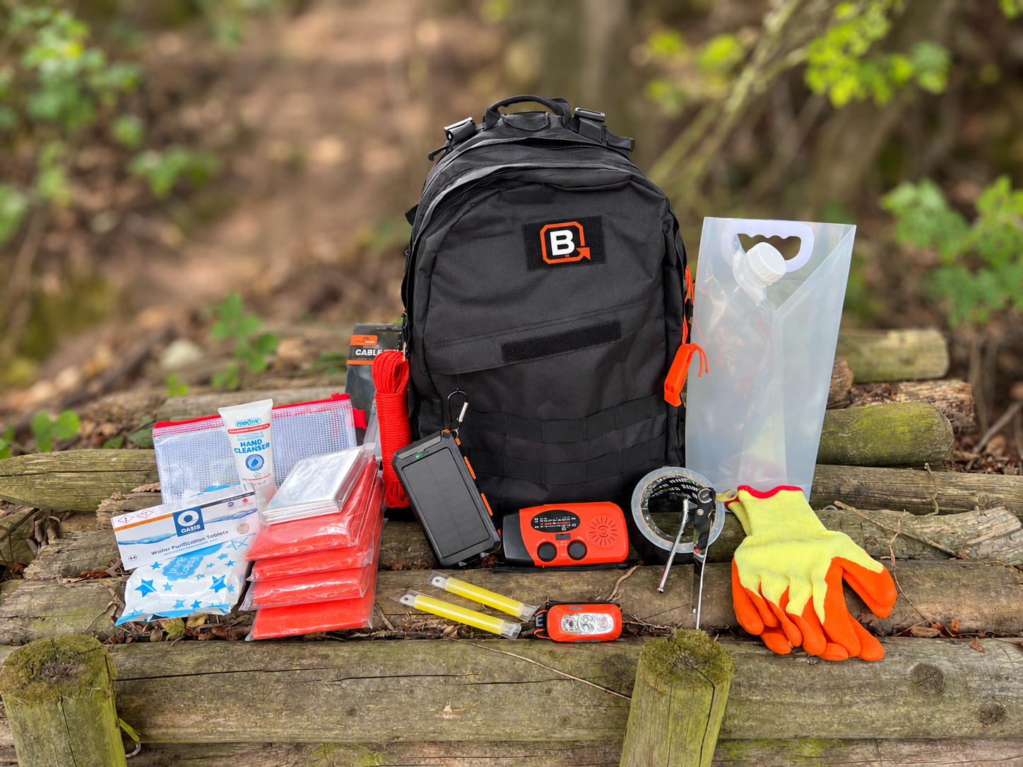 The Core Ready Bag arranged outdoors