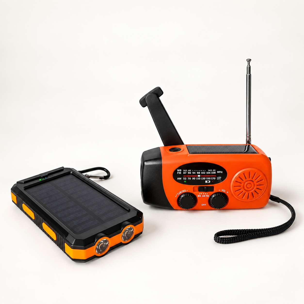 Emergency hand-crank and solar radio with a 10,000mAh power bank