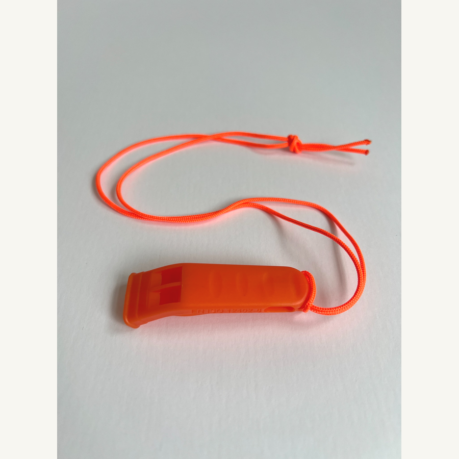 Orange emergency whistle